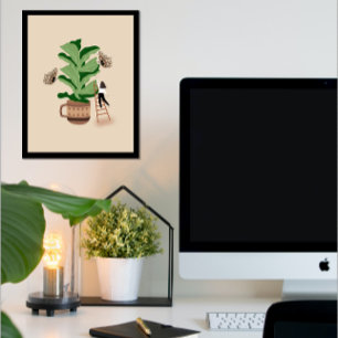 Pflanze und Schmetterling Poster