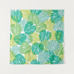 Pflanze und tropische Monstera aus Palmen Wandteppich