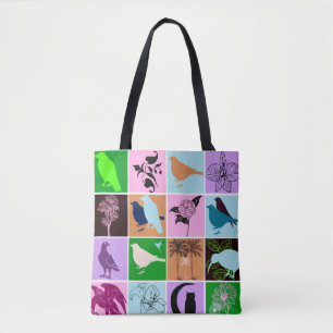 Pflanze und Vögel Silhouette Art