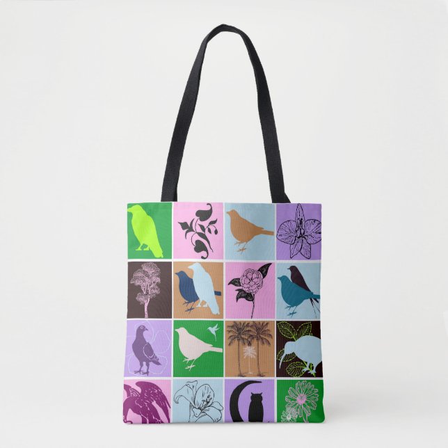 Pflanze und Vögel Silhouette Art (Vorderseite)