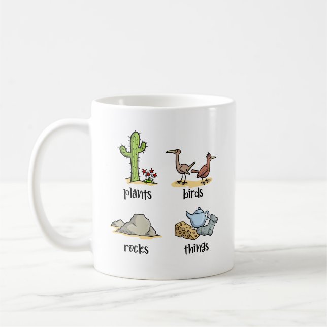 Pflanze und Vögel und Felsen und Dingen Umarmung Kaffeetasse (Links)