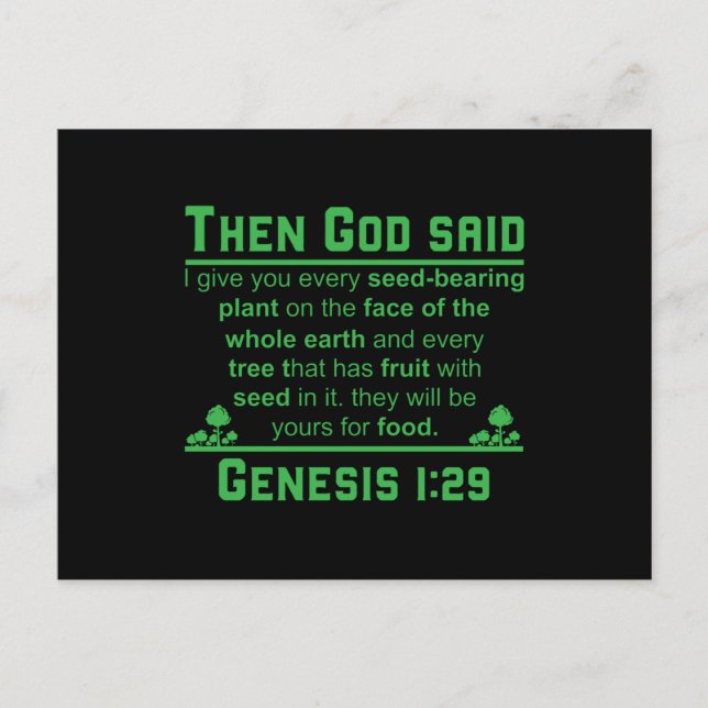 Pflanze Vegane vegetarische Tierliebhaber Postkarte (Vorderseite)