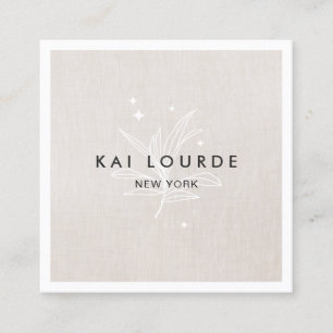 Pflanze Verlasse Beige Square Business Card Quadratische Visitenkarte