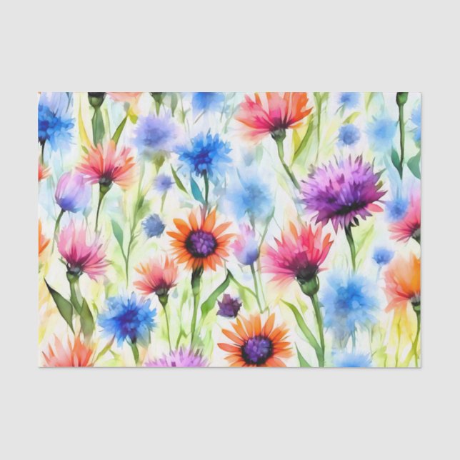 Pflanze Vibrant Bachelor's Button-Blume Seidenpapier (Vorderseite)