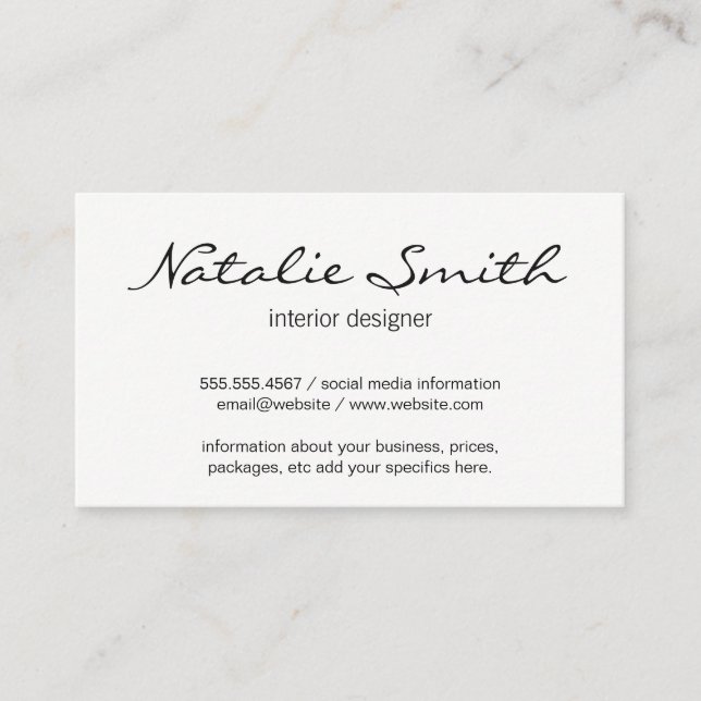 Pflanze Visitenkarte (Vorderseite)