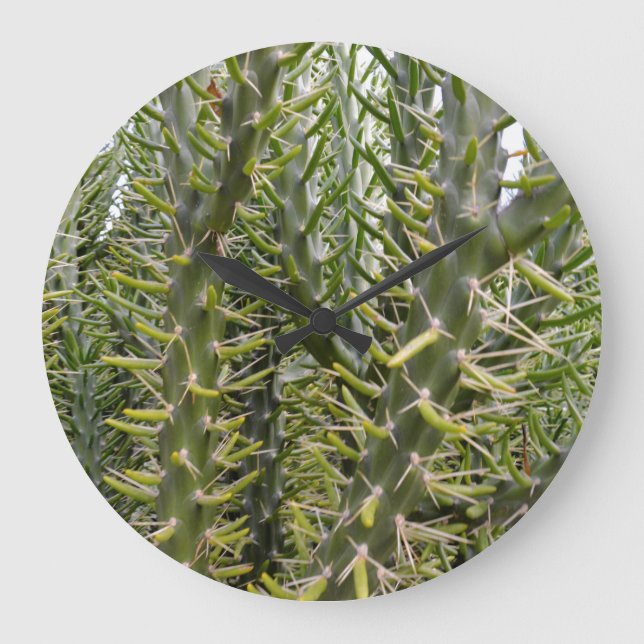 Pflanze von prickly Green Cactus, Große Wanduhr (Vorderseite)