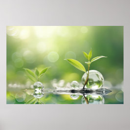 Pflanze Wasserfall Ruhe Friedliche Natur Poster