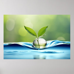 Pflanze Wasserfall Ruhe Friedliche Natur Poster