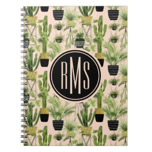 Pflanzen-Anordnungs-Muster des Monogramm- Notizblock