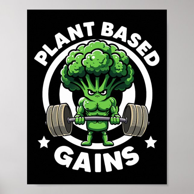 Pflanzen Based gewinnt Vegan Athlete Vegan Gym Veg Poster (Vorne)