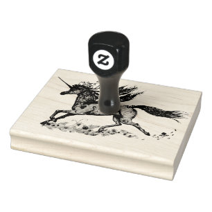 Pflanzen-Blumen-Pferd Unicorn-feenhaftes Pegasus Gummistempel