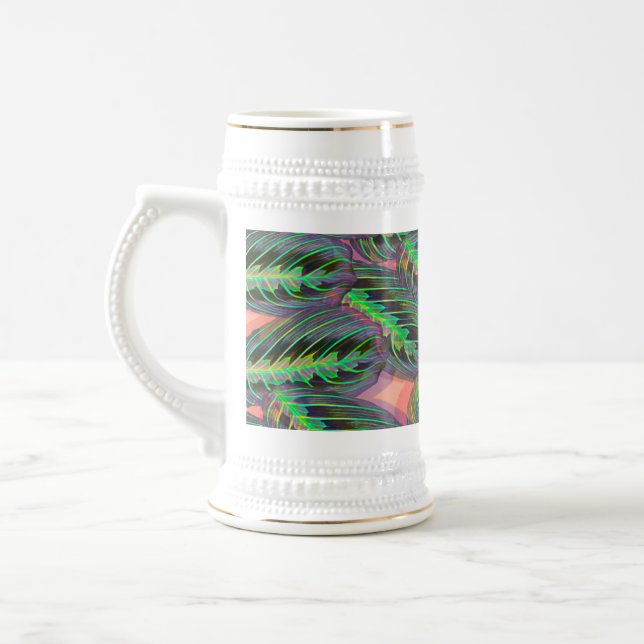 Pflanzen Calathea Grün Blattmuster Bierglas (Links)