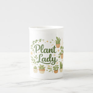 Pflanzen-Dame Botanischer Kaffeebecher Prozellantasse