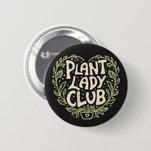 Pflanzen-Damen-Club groovy Retro-Ästhetik Button