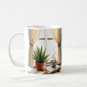 Pflanzen-Eltern-Leseecke Sukkulente und Buch Gemüt Kaffeetasse