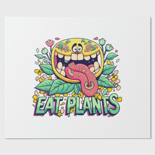 Pflanzen essen geschenkpapier (Flach)