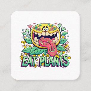 Pflanzen essen quadratische visitenkarte