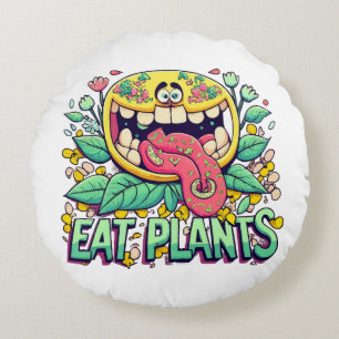 Pflanzen essen rundes kissen
