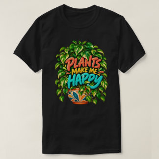 Pflanzen machen mich glücklich Bunte botanische Vi T-Shirt