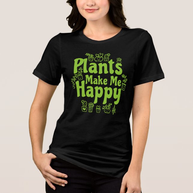 Pflanzen machen mich glücklich  Tri-Blend shirt (Vorderseite)