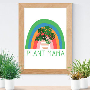 Pflanzen Mama Boho Regenbogen Garten Monstera Blät Poster
