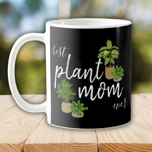 Pflanzen-Mama Grüne Zimmerpflanzen Schwarze Botani Kaffeetasse