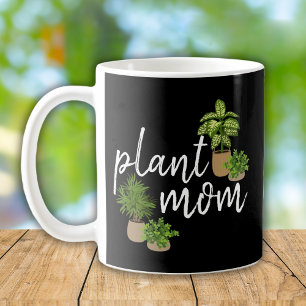 Pflanzen-Mama Grüne Zimmerpflanzen Schwarzer Hinte Kaffeetasse
