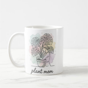 Pflanzen-Mama Watercolor-Splash-Ästhetik-Tasse Kaffeetasse