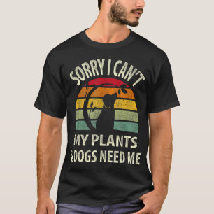 Pflanzen- und Hundeliebhaber Gärtner Retro Vintage T-Shirt