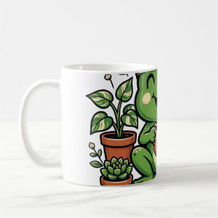 Pflanzen-Vater-Frosch bewässert Zimmerpflanzen Lus Kaffeetasse