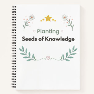 Pflanzen von Wissenssamen Botanisches Zitat Notizbuch