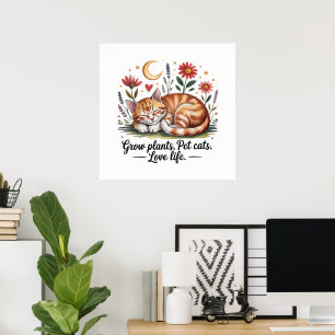 Pflanzen züchten, die Haustierkatzen lieben das Le Poster