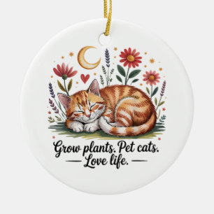 Pflanzen züchten, die Haustierkatzen lieben Leben Keramik Ornament