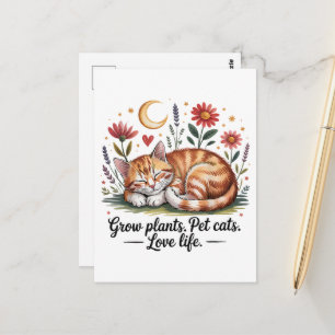 Pflanzen züchten, die Haustierkatzen lieben Leben Postkarte