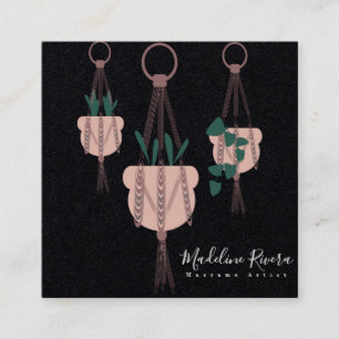 Pflanzenbetreuer Macarme Künstler Hängepflanze Quadratische Visitenkarte