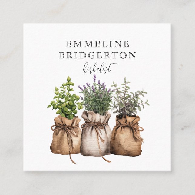 Pflanzenheilkunde Quadratische Visitenkarte (Vorderseite)