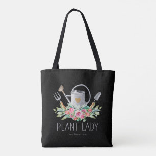 Pflanzenlady Boho Watercolor Gärtner Humor Tote Ba