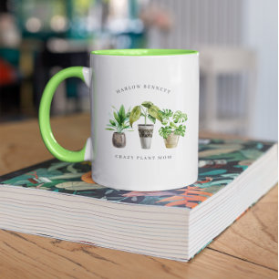 Pflanzenliebhaber Wasserfarbe getopfte Pflanzen    Tasse