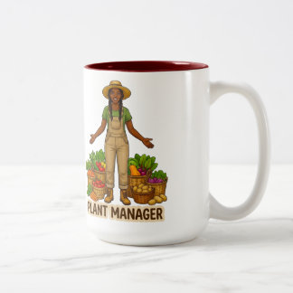 Pflanzenmanagerin Schwarze Frau Zweifarbige Tasse