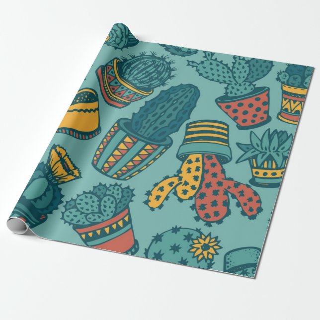 Pflanzenmuster Geschenkpapier (Ungerollt)