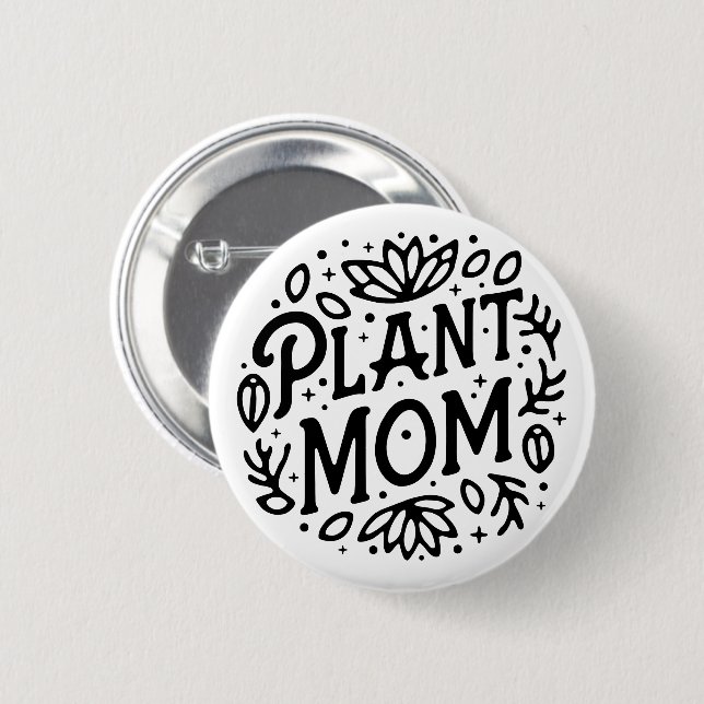 Pflanzenmutter Boho himmlische Ästhetik Button (Vorne & Hinten)