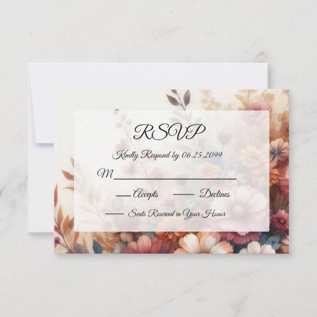 Pflanzenställe und bemalte Himmel ernten RSVP Karte (Vorderseite)