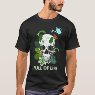 Pflanzenuntersetzer mit Totenkopf voller Leben für T-Shirt