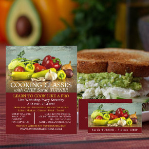 Pflanzliche Auswahl, Werbung für Kochkurse Flyer