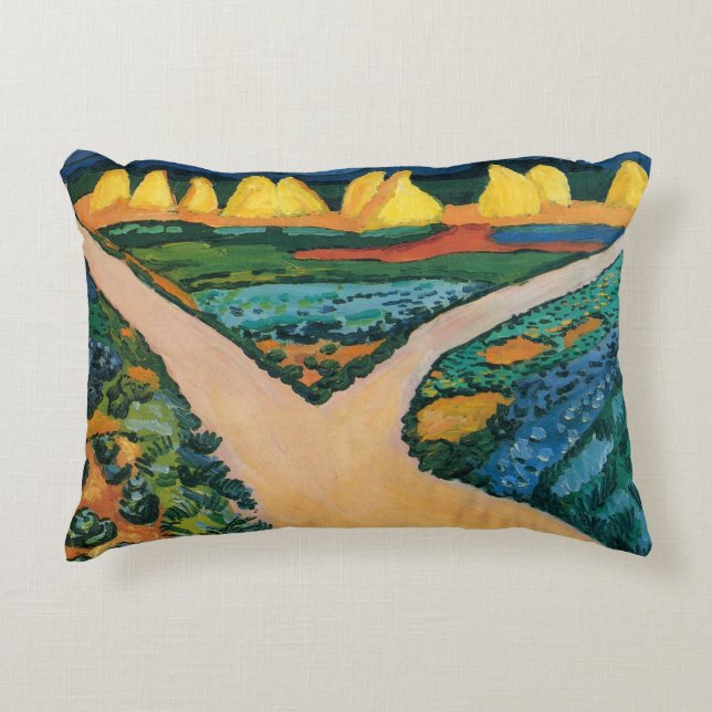 Pflanzliche Felder von August Macchia, Vintage Kun Zierkissen (Vorderseite)