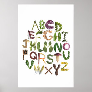 Pflanzliches Alphabet Kinderposter Poster