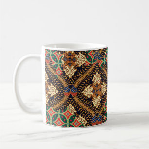 Pflanzliches indonesisches Batik: Charakteristisch Kaffeetasse