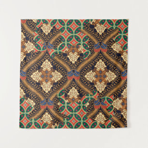 Pflanzliches indonesisches Batik: Charakteristisch Wandteppich