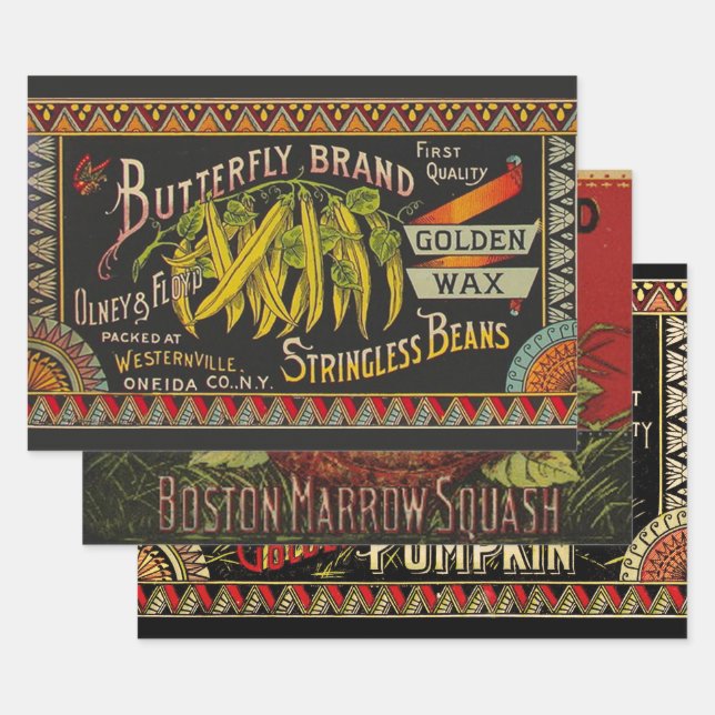 Pflanzliches Land mit String Bean Geschenkpapier Set (Set)