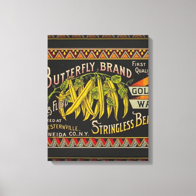Pflanzliches Land mit String Bean Leinwanddruck (Vorderseite)